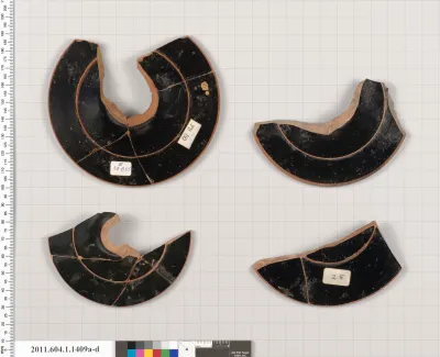 Terracotta fragments of kylikes (drinking cups)