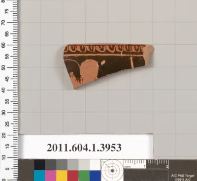 Terracotta rim fragment of a kylix (drinking cup)