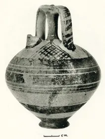 STIRRUP JAR (CYPRIOT, MYCENAEAN STYLE, WHITE PAINTED)