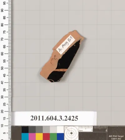 Terracotta fragment of a kylix: eye-cup (drinking cup)