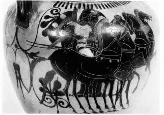 AMPHORA, NECK (ATHENIAN, BLACK-FIGURE)