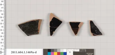 Terracotta fragments of kylikes (drinking cups)