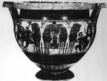 KRATER, COLUMN (ATHENIAN, BLACK-FIGURE)