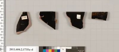Terracotta rim fragments of skyphoi (deep drinking cups)