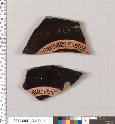 Terracotta fragments of kylikes (drinking cups)