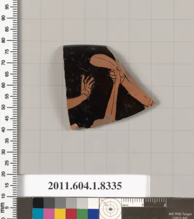 Terracotta rim fragment of a kylix (drinking cup)