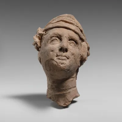 Terracotta head of a woman