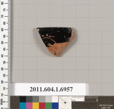Terracotta rim fragment of a kylix (drinking cup)