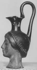 FIGURE VASE, OINOCHOE (ATHENIAN, RED-FIGURE)