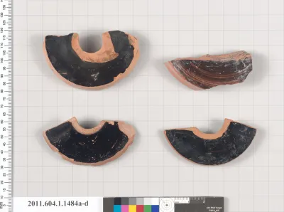 Terracotta fragments of kylikes (drinking cups)
