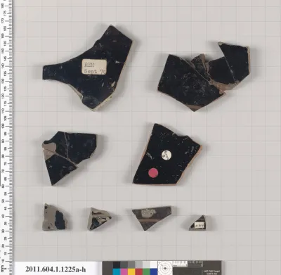 Terracotta fragments of kylikes (drinking cups)