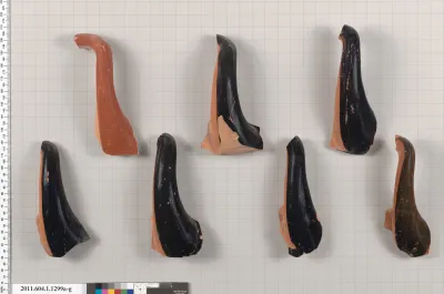 Terracotta fragments of kylikes (drinking cups)