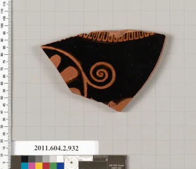 Terracotta fragment of a hydria: kalpis (water jar)
