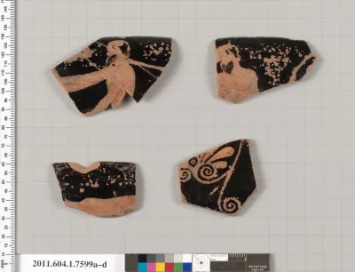 Terracotta fragments of a kylix (drinking cup)