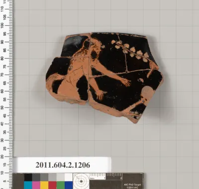Terracotta fragment from a kantharos: head vase