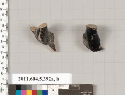 Terracotta fragments of kylikes (drinking cups)