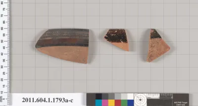 Terracotta rim fragments of kylikes(drinking cups)