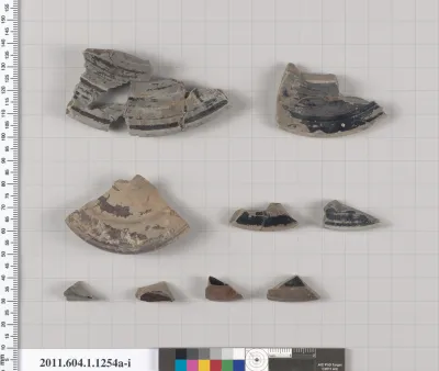 Terracotta fragments of kylikes (drinking cups)