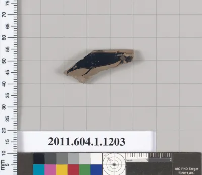 Terracotta rim fragment of a kylix (drinking cup)