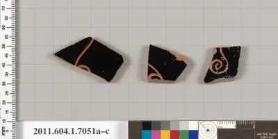 Terracotta fragments of kylikes (drinking cups)