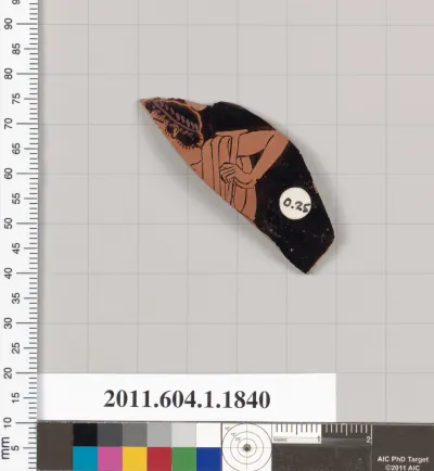 Terracotta rim fragment of a kylix (drinking cup)