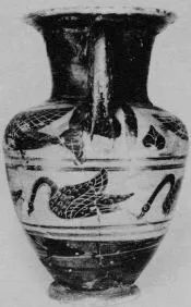 AMPHORA, NECK (ETRUSCAN, BLACK-FIGURE)