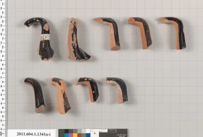 Terracotta fragments of kylikes (drinking cups)