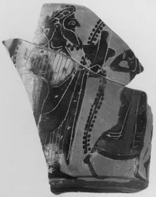 LEKYTHOS, FRAGMENT (ATHENIAN, BLACK-FIGURE)