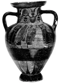 AMPHORA, NECK (ETRUSCAN, BLACK-FIGURE)