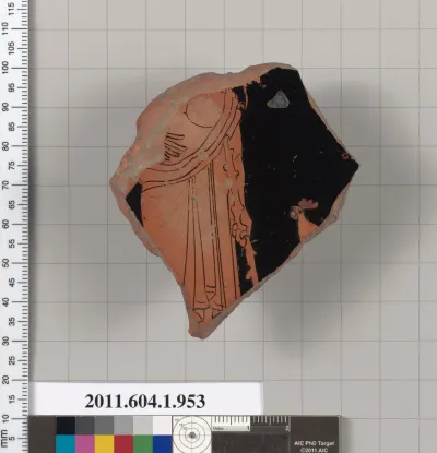 Terracotta fragment of a kylix (drinking cup)