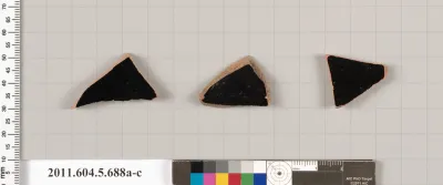 Terracotta fragments of kylikes (drinking cups)