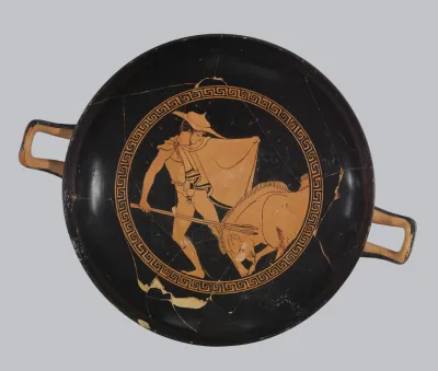 Kylix with Boar Hunting Scene
