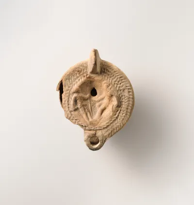 Terracotta oil lamp