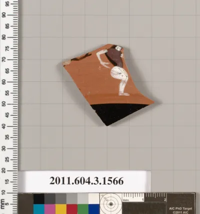 Terracotta fragment of a kylix: Band cup (drinking cup)