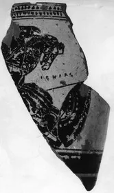 LEKYTHOS, FRAGMENT (ATHENIAN, BLACK-FIGURE)