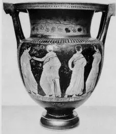 KRATER, COLUMN (SOUTH ITALIAN, LUCANIAN, RED-FIGURE)