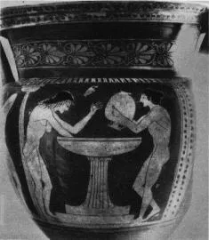 KRATER, COLUMN (ATHENIAN, RED-FIGURE)