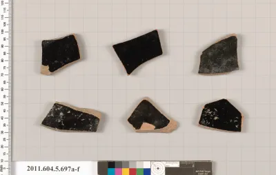 Terracotta fragments of kylikes (drinking cups)