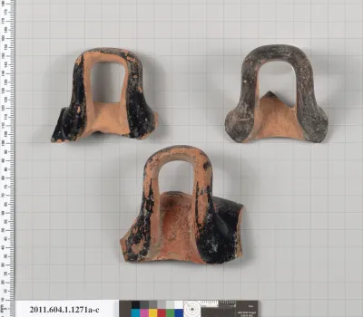 Terracotta fragments of kylikes (drinking cups)