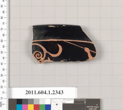 Terracotta rim fragment of a kylix (drinking cup)