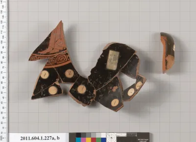 Terracotta fragments of a kylix (drinking cup)