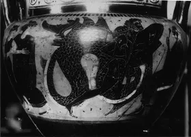 KRATER, COLUMN (ATHENIAN, BLACK-FIGURE)