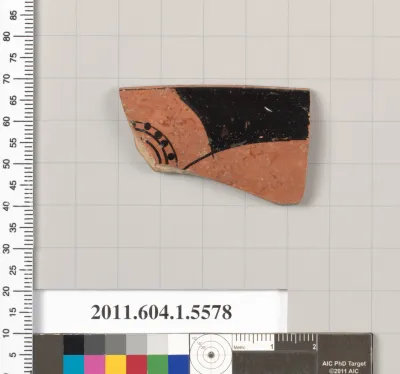 Terracotta rim fragment of a kylix (drinking cup)