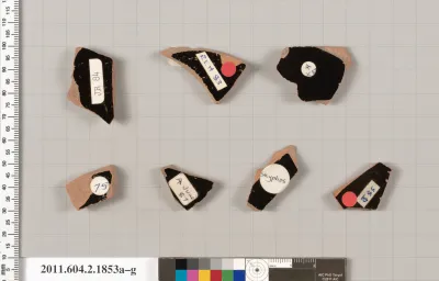 Terracotta fragments of skyphoi (deep drinking cups)