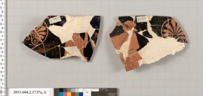 Terracotta fragments of a skyphos (deep drinking cup)