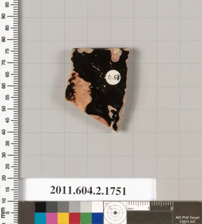 Terracotta rim fragment of a skyphos (deep drinking cup)