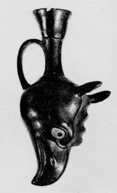 FIGURE VASE (SOUTH ITALIAN, APULIAN, BLACK GLAZE)