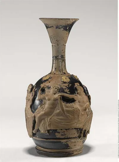 Attisch rotfigurige Bauchlekythos mit Reliefschmuck