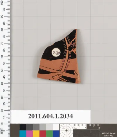 Terracotta rim fragment of a kylix (drinking cup)