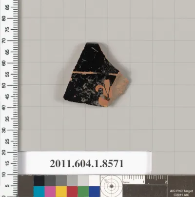 Terracotta  rim fragment of a stemless kylix (drinking cup)